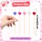 200 Pieces Valentine's Day Classic Color Heart Cocktail Picks 4.72 Inch Wooden Toothpicks Cocktail Skewers Appetizers Picks Party Supplies for Birthday, Wedding, Baby Shower